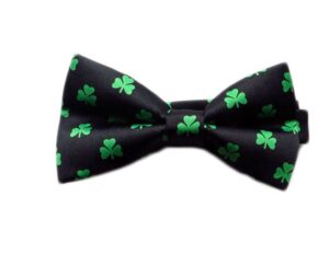 danggiman men's st patrick's green shamrock bowtie bow tie - black - one size