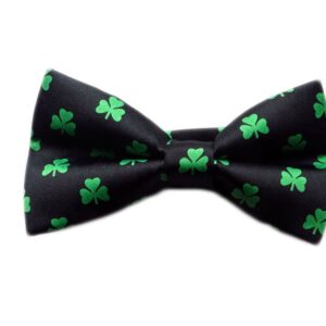 DanggiMan Men's St Patrick's Green Shamrock Bowtie Bow Tie - Black - One Size