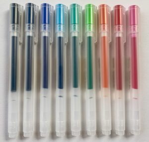 muji gel ink ballpoint pens [0.5mm] 9-colors pack