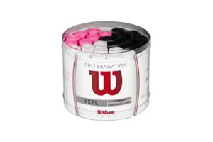 wilson sporting goods pro overgrip sensation 100 pack tennis grip - assorted colors, white (wrz401300)