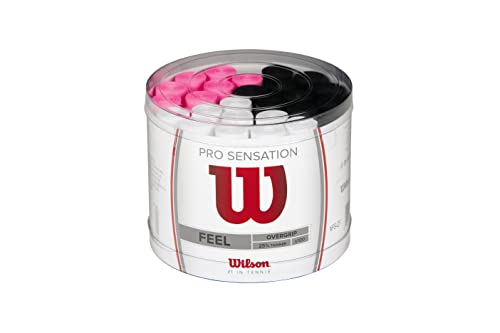 WILSON Sporting Goods Pro Overgrip Sensation 100 Pack Tennis Grip - Assorted Colors, White (WRZ401300)