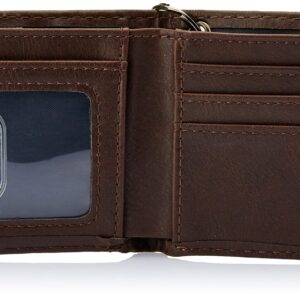 Dickies Men's Bifold Chain Wallet-High Security with ID Window and Credit Card Pockets, Rich Brown, One Size