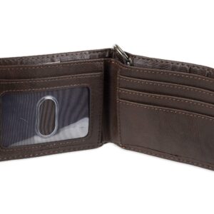 Dickies Men's Bifold Chain Wallet-High Security with ID Window and Credit Card Pockets, Rich Brown, One Size