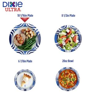 Dixie Ultra, Large Paper Plates, 10 Inch, 44 Count, 3X Stronger*, Heavy Duty, Microwave-Safe, Soak-Proof, Cut Resistant, Disposable Plates For Heavy, Messy Meals