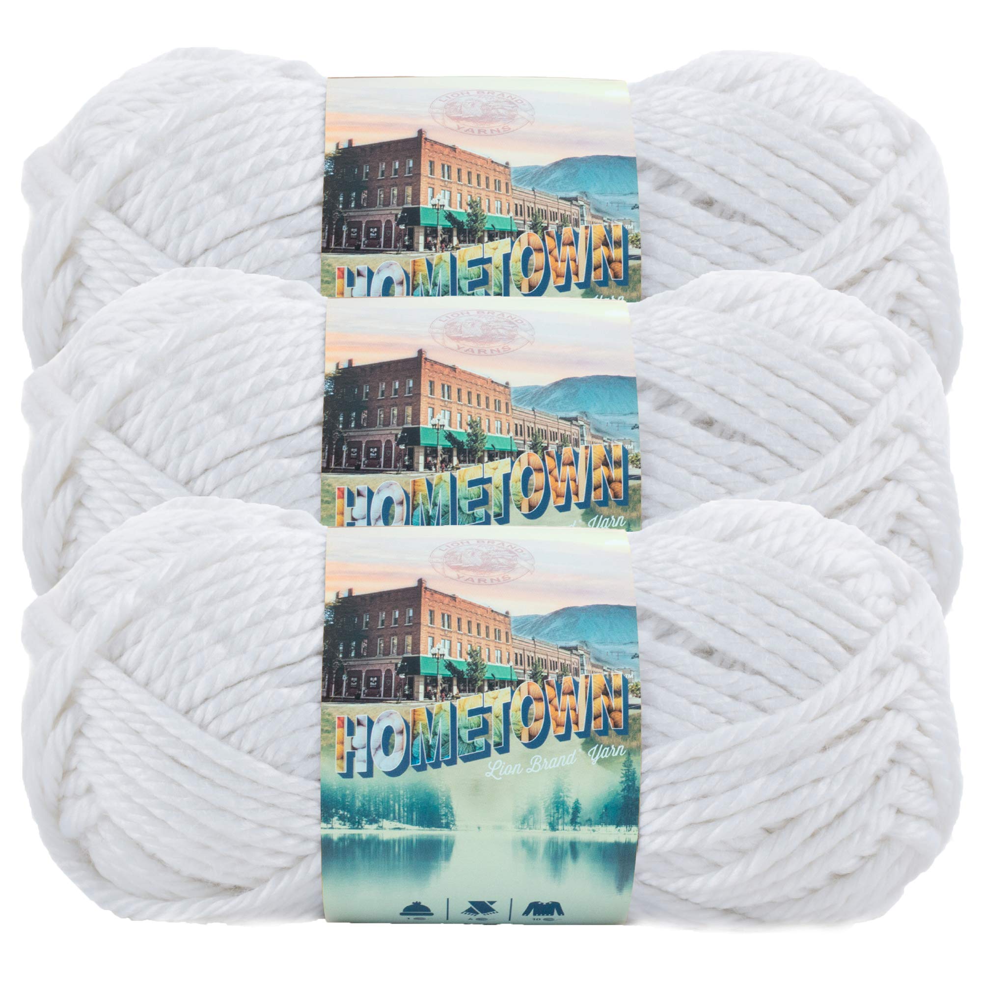 Lion Brand Hometown Yarn (3-Pack) New York White 135-100