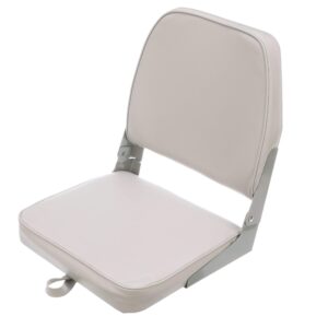 Attwood 98395GY Low-Back Padded Boat Seat, Gray, High-Impact Plastic Frame, 15 Inches W x 16 Inches D x 16 Inches H