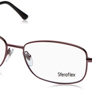 Sferoflex Women's SF2573 Square Prescription Eyewear Frames, Shiny Cyclamin/Demo Lens, 53 mm