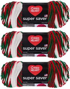 bulk buy: red heart super saver yarn (3-pack) mistletoe e300-979