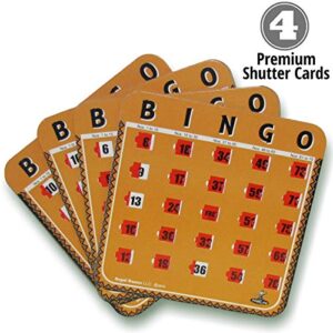 Regal Bingo Family Bingo Game Set for Adults and Kids - includes 8 Inch Bingo Wheel Cage, 75 Balls, Master Board, 4 Shutter Slide Bingo Cards - Fun Family Bingo Night