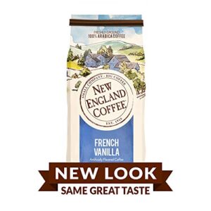 New England Coffee French Vanilla Medium Roast Ground Coffee, 22oz Bag (Pack of 1)