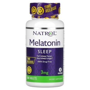 Natrol Melatonin 3 mg Sleep Time Release Dietary Supplement Tablets 100 ea