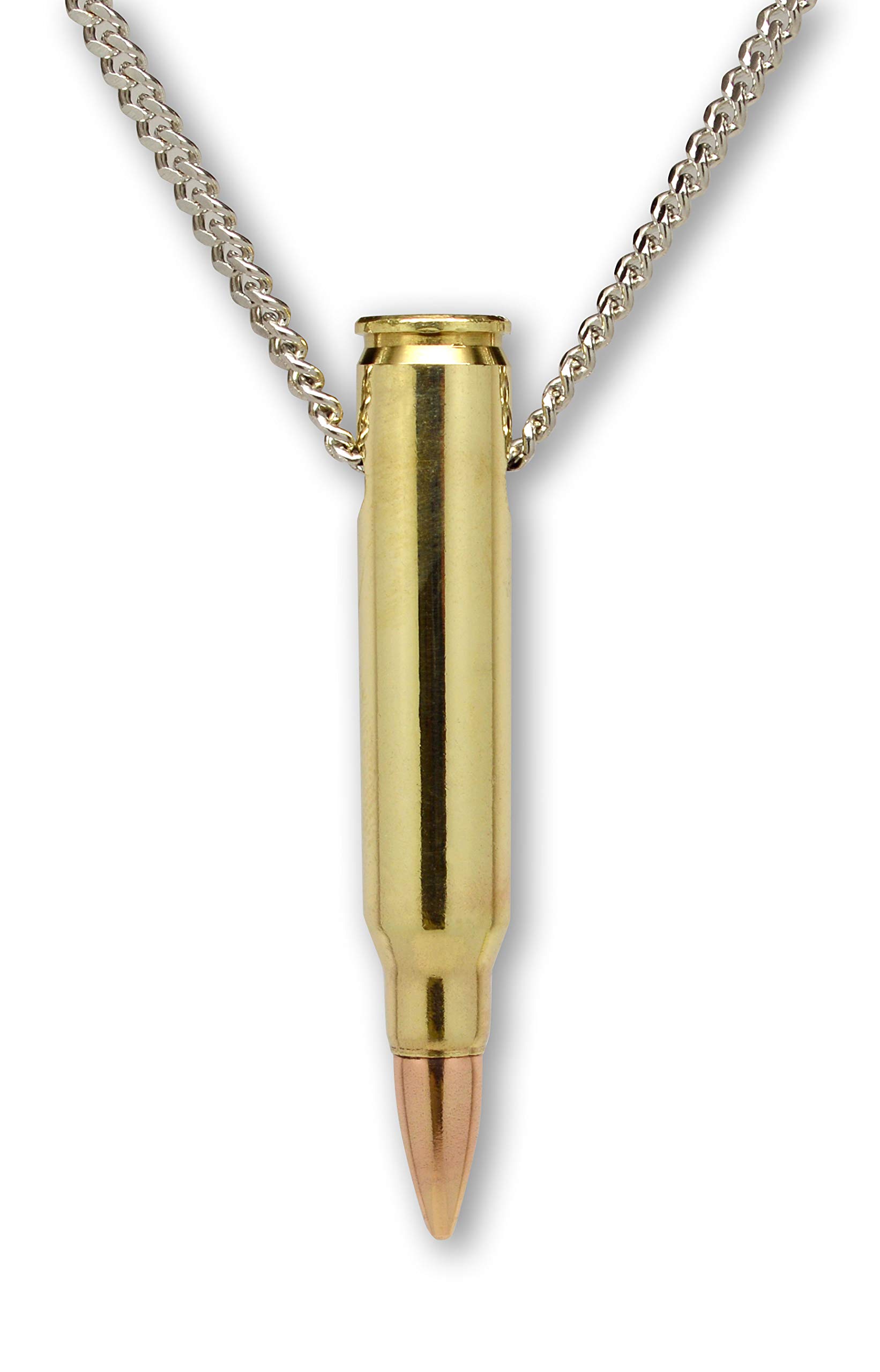 Remington 223 Bullet Necklace Hand Polished Brass and Copper Finish