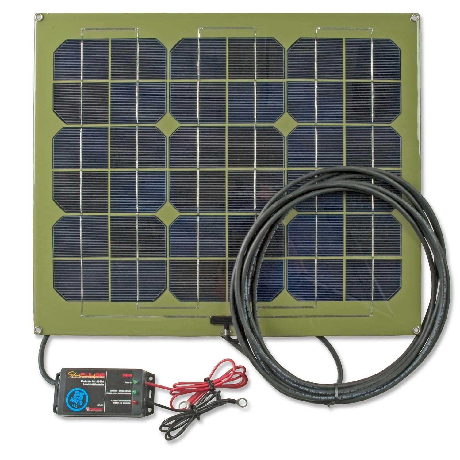 PulseTech 12-Volt Solar Charger Maintainer 25-Watt