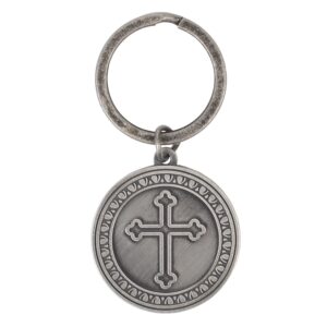 Dicksons Man of God Philippians 4:13 Cross, Zinc Alloy Metal, Christian Inspirational, Split Key Ring, for Bible Bag, Backpack, Purse, Duffle, Lanyard or Wallet, Keychain, Single