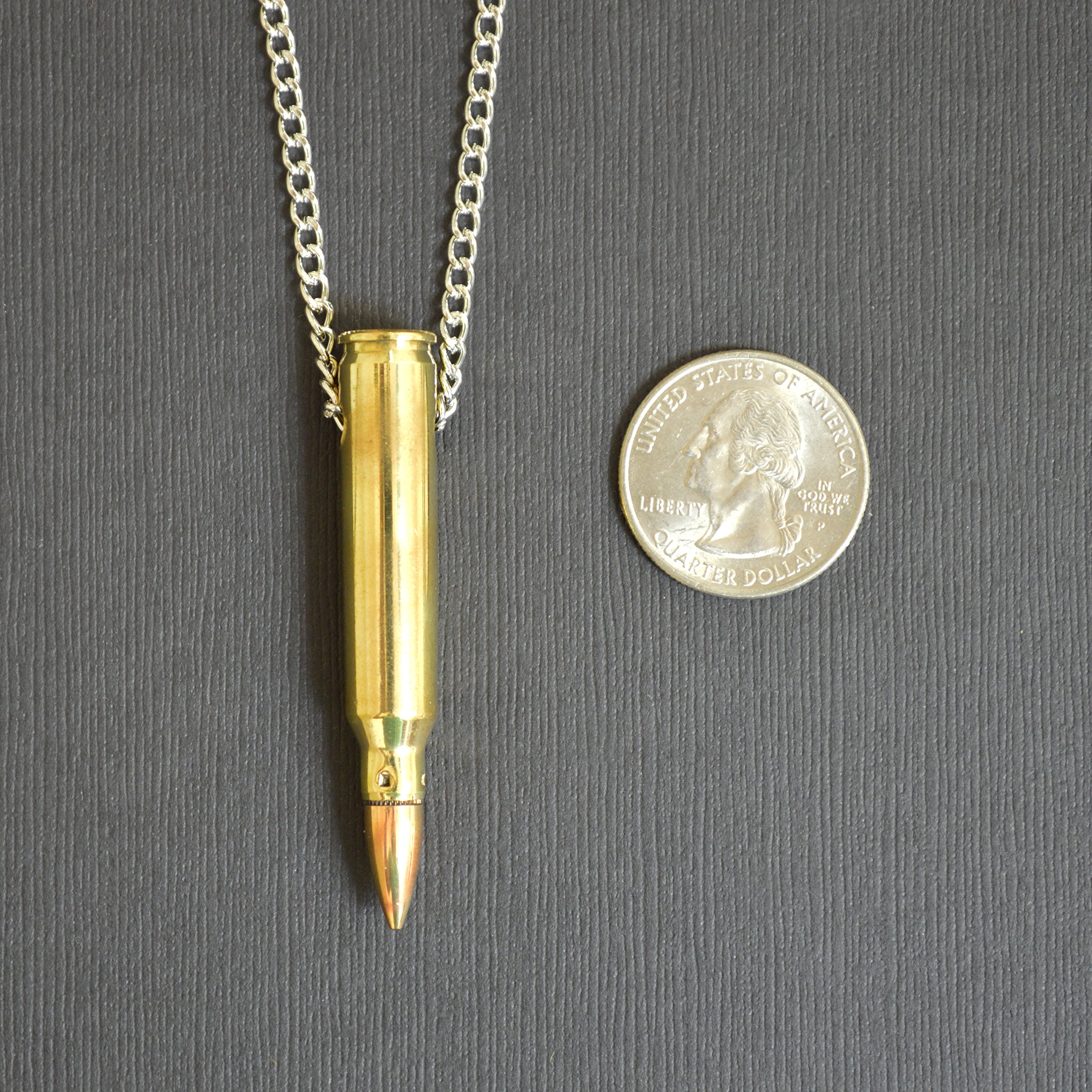 Remington 223 Bullet Necklace Hand Polished Brass and Copper Finish