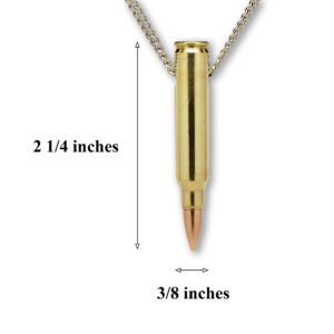 Remington 223 Bullet Necklace Hand Polished Brass and Copper Finish