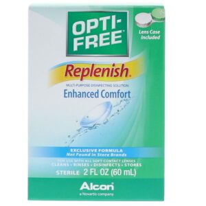 opti-free replenish multi purpose disinfecting solution-2 oz, carry on size, 2 pack