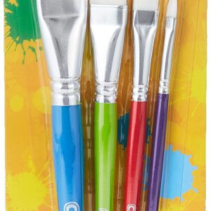 Crayola Large Paint Brushes (4ct), Kids Paint Brush Set, Thin & Thick Paint Brushes, for Acrylic, Tempera, Water Based Paint, Ages 3+