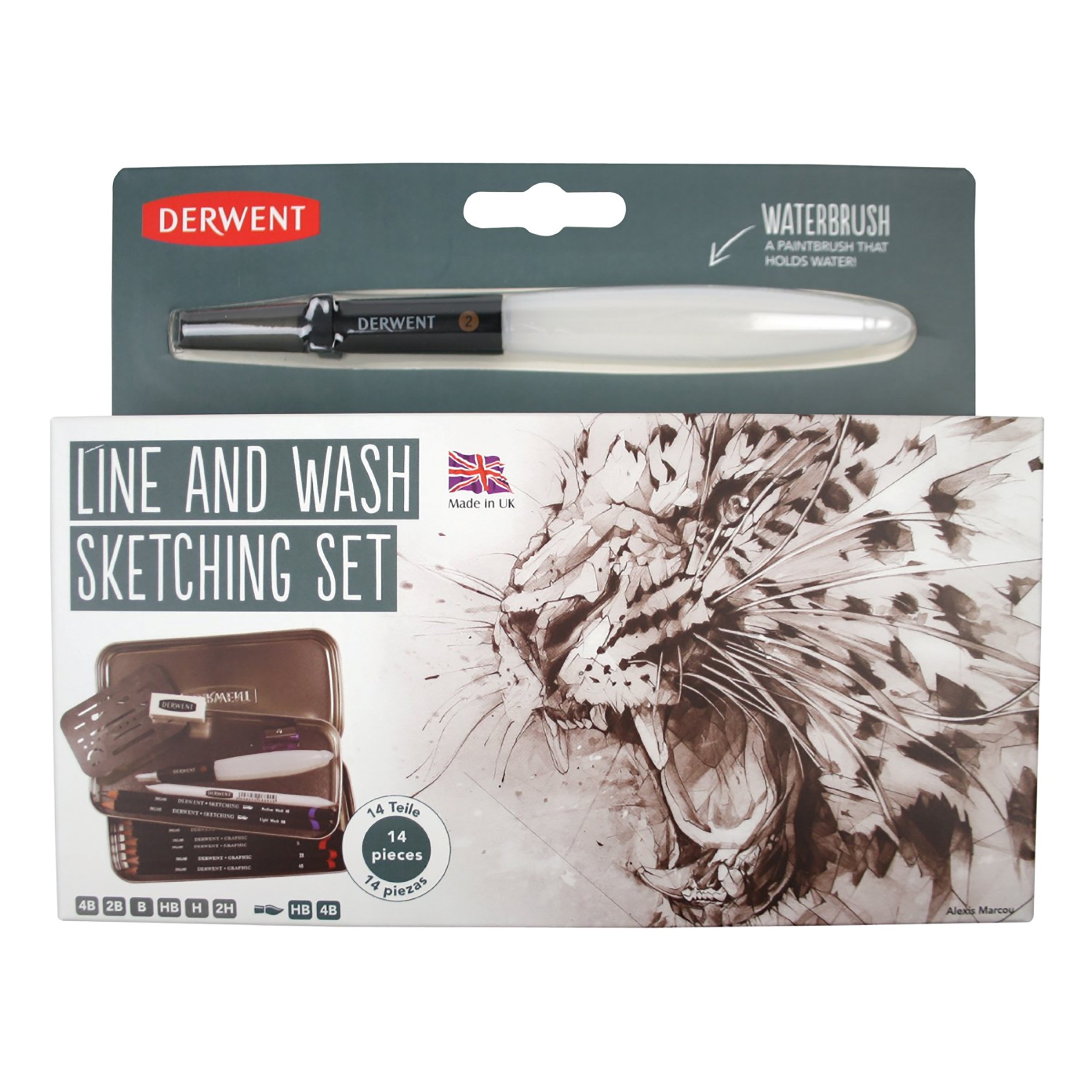 Derwent Line and Wash Sketching Set, 14 Pieces Per Set (2302162)