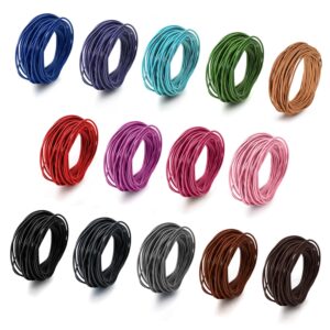 BEADNOVA Genuine Round Leather Cord Black Leather Strips for Jewelry Making Bracelet Necklace Beading (11 Yards,1.5mm)