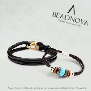 BEADNOVA Genuine Round Leather Cord Black Leather Strips for Jewelry Making Bracelet Necklace Beading (11 Yards,1.5mm)