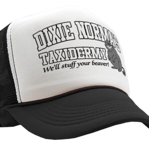 Dixie NORMAS Taxidermy - Funny Joke - Vintage Retro Style Trucker Cap Hat (Black)