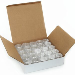 Vivaplex, 50, Clear, Empty, 5 Gram Plastic Pot Jars, Cosmetic Containers.