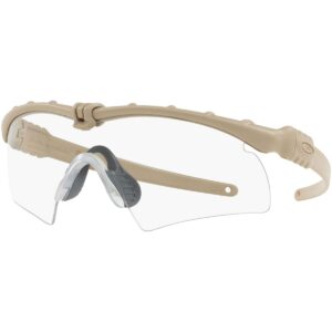 oakley si men's oo9146 si ballistic m frame 3.0 rectangular sunglasses, desert tan hybrid/clear, 32 mm