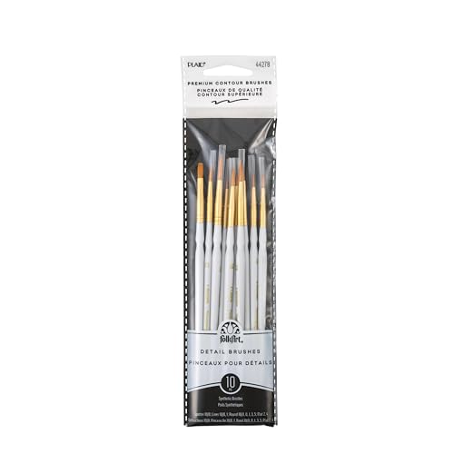 Plaid Detail Round Brush Set, 44278 (10-Piece),Black