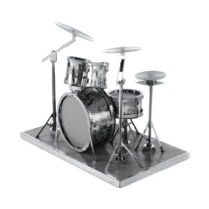 Metal Earth 3D Laser Cut Steel Models - Drum Set, Base Guitar AND Lead Electric Guitar = SET OF 3