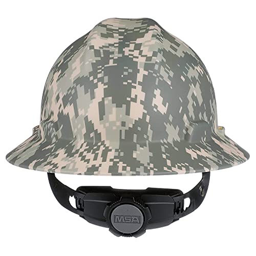 MSA 10104254 Freedom Series V-Gard Full-Brim Hard Hat With Fas-Trac III Ratchet Suspension, Polyethylene Shell, Self Adjusting Crown Straps - Standard Size in American Camouflage