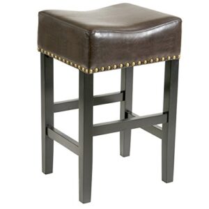 Christopher Knight Home Louigi Backless Leather Barstools, 2-Pcs Set, Brown