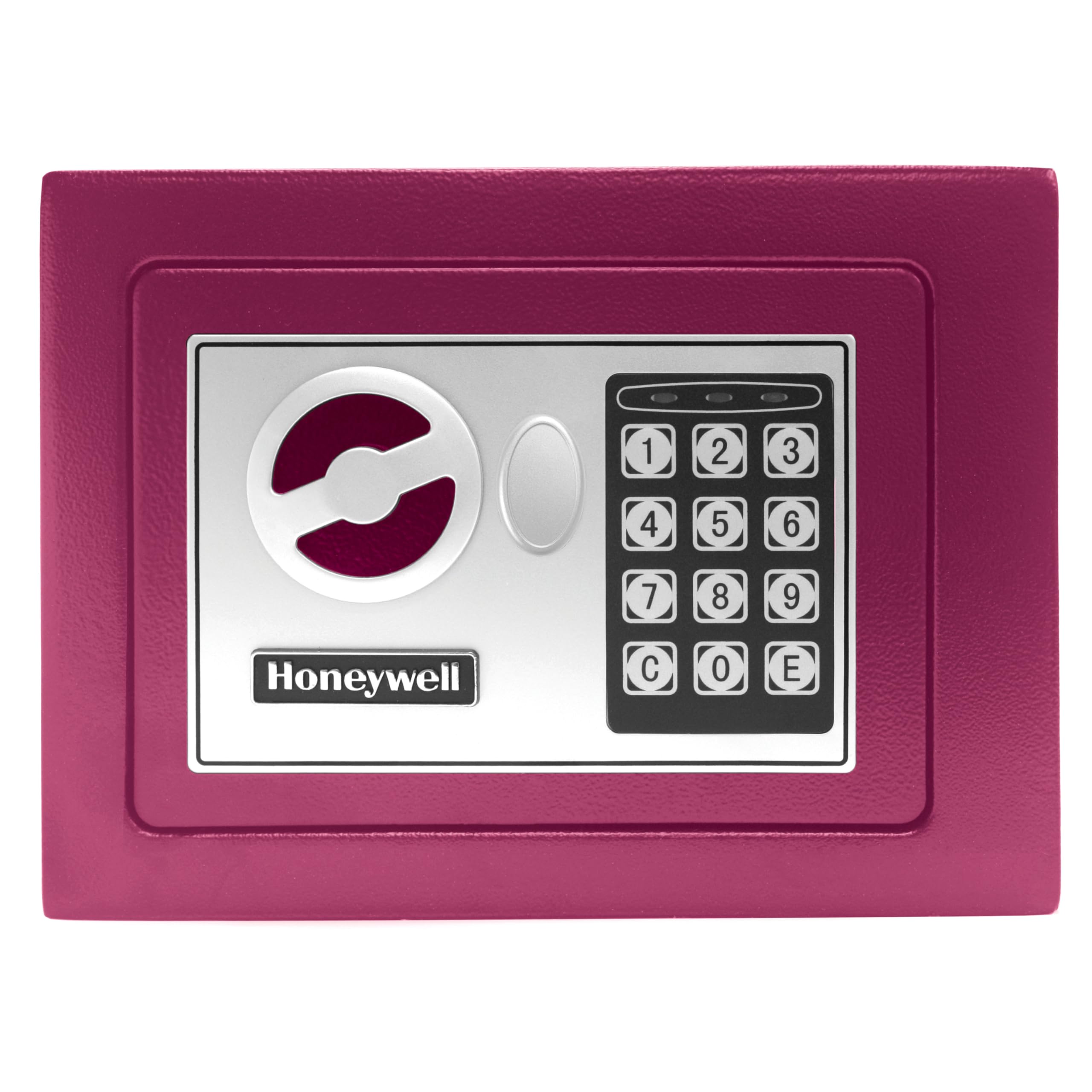 Honeywell Safes & Door Locks - Bolt Down Small Safe Box with Digital Lock for Home - Steel Security Electronic Lock Box - Cabinet & Door Design Safe with 2 Keys - 0.17-Cubic Feet - Pink - 5005P