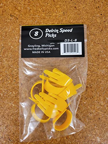 Fred Kelly Picks D3-L-8 Delrin Speed Light Guitar Pick,yellow