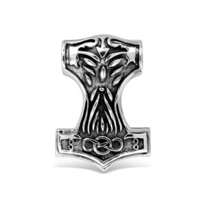 withlovesilver 925 sterling silver trinity celtic viking amulet hammer of thor (mjolnir) pendant