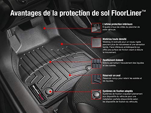 WeatherTech Custom Fit FloorLiners for Ford Focus ST, Focus - 1st Row (446461), Black