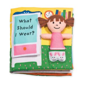 melissa & doug soft activity baby book - what should i wear? - sensory travel toys, dress up doll for babies and toddlers