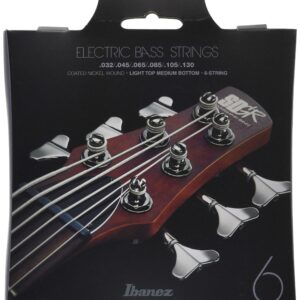 Ibanez, 6 Nickel Bass Guitar Strings-Light Top Medium Bottom, Silver, (IEBS6C)