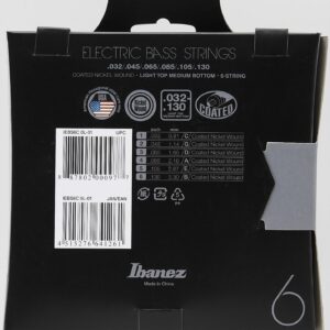 Ibanez, 6 Nickel Bass Guitar Strings-Light Top Medium Bottom, Silver, (IEBS6C)