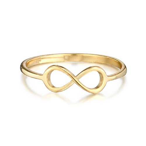 Bling Jewelry Infinity Figure Eight Stackable 925 Silver Symbol Ring,6