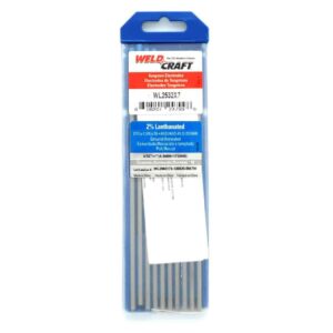 miller weldcraft wl2532x7 2% lanthanated tungsten electrode 5/32 x 7", 10 pack