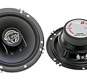 Cerwin Vega XED Series 6.5" 2-Way Coaxial Car Speakers - 300W MAX Power, 4 Ohm Superior Audio, Durable Polypropylene Cone & Metal Dome Tweeters, Lightweight Design for Enhanced Car Audio System XED62