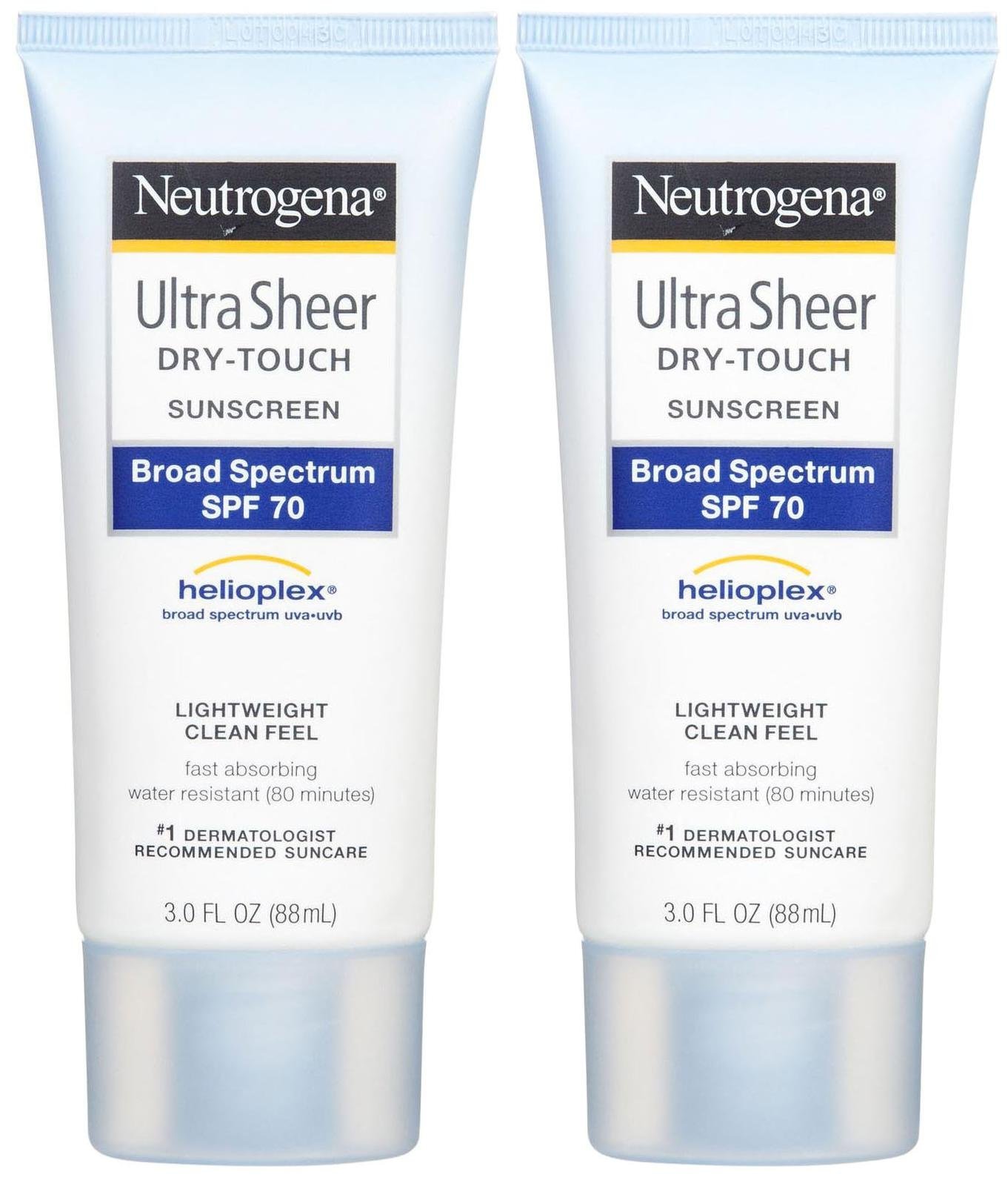 Neutrogena Ultra Sheer Broad Spectrum Sunscreen SPF 70 - 3 oz - 2 pk