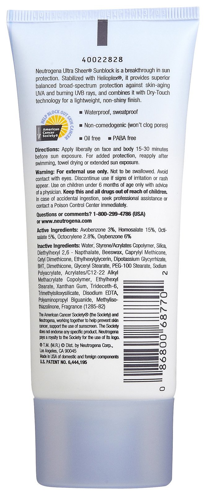 Neutrogena Ultra Sheer Broad Spectrum Sunscreen SPF 70 - 3 oz - 2 pk