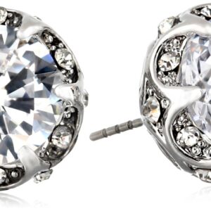 Betsey Johnson CZ Crystal Ruffled Halo Stud Earrings