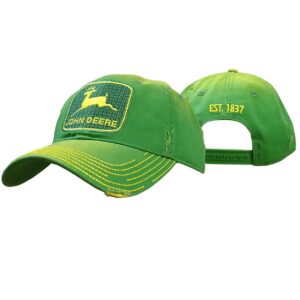 john deere embroidered logo vintage baseball hat - one-size - men's - john deere green