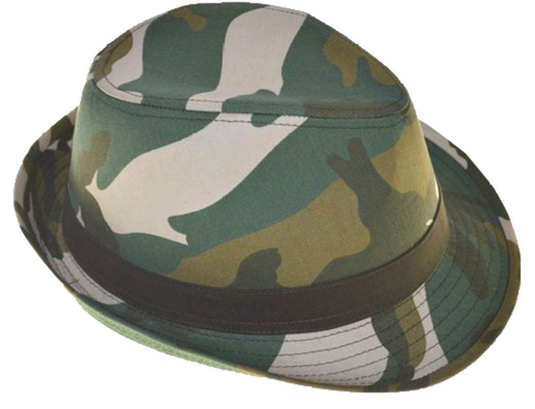 The G Cap G Men's Camouflage Fedora Hat Medium/Large Olive Green Camo