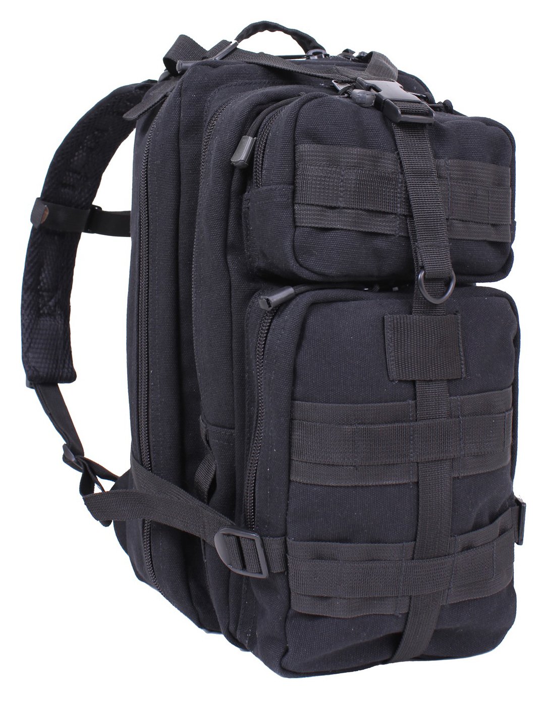 Black Tactical Canvas Go Pack Backpack