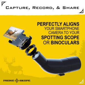 Phone Skope Complete Digiscoping Kit, Compatible with iPhones OR Samsung, Includes PhoneCase + Eyepiece Adapter + Lens Cloth