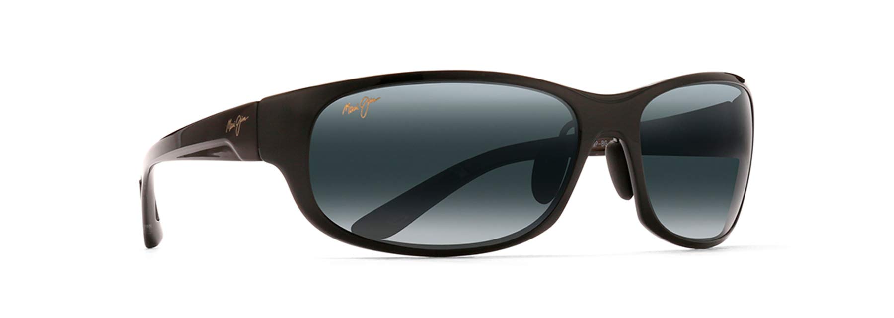 Maui Jim Twin Falls w/ Patented PolarizedPlus2 Lenses Polarized Lifestyle Sunglasses, Gloss Black Fade/Neutral Grey Polarized, Medium